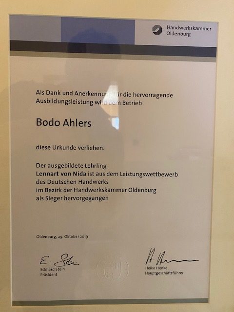 Urkunde Kaelteanlagenbauermeister Ausbildung 2019