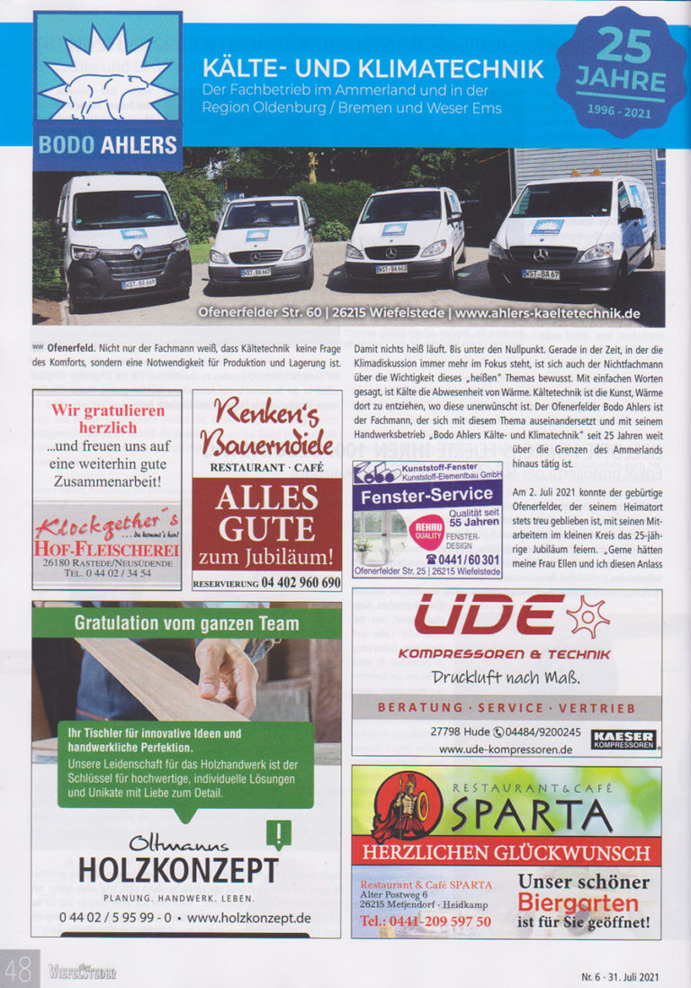 Über uns Bodo Ahlers Kälte & Klimatechnik